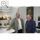NordAuto 2007 Kollegen unter sich - Ulrich Heinzer (li.) BG Products und Fredy Walter von Walter Achsmess-Technik.  