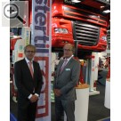 autopromotec 2011 in Bologna U. G. (Ulbe) Bijlsma, President Stertil B.V. (li.) und Floor Knuivers Export Mananger Stertil B.V.  