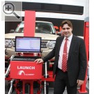 Automechanika 2012 LAUNCH präsentierte auf der Automechanika 2012 das neue Achsmess-System X-631+T. In der T-förmigen Balkenanzeige werden die Messwerte übergroß und sehr gut lesbar angezeigt. Burkard Schetting wurde zum Vertriebsleiter berufen.  