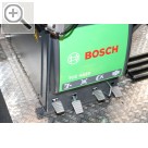 STAHLGRUBER Leistungsschau 2014 München Die neue BOSCH Reifenmontiermaschine TCM 4430 - die Drehgeschwindigkeit des Montagetellers lässt sich über den Fußhebel steuern.  