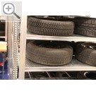 REIFEN Essen 2014 GEWE Lagertec auf der Reifen 2014 - leichtes ein- und auslagern, keine Schadstellen an Alufelgen und ab einer bestimmten Größe auch Platzvorteile durch liegende Lagerung der Reifen.  