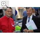 Automechanika Frankfurt 2014 Hans-Peter Gorbach, Leiter Marketing MAHA und Winfried Hummel Geschäftsfüher des ASA Verband. Maha 