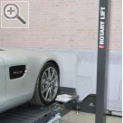 Impressionen von der Automechanika 2016. BlitzRotary Achsmessarbeitsplatz mit Rotary Viersäulenbühne, empfohlen von Mercedes.  