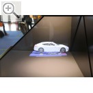 Autopromotec 2017 in Bologna. MAHA VR Virtual Reality - Scherenbühnen 3D Hologramm mit Funktionsprüfstand.  