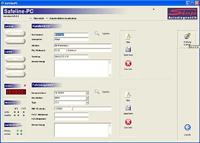 PC-Software „Safeline“ Kundendaten bearbeiten